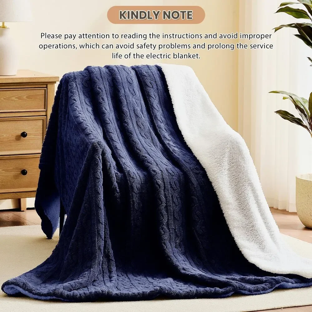 Electric Heated - Bed Blankets Throw 10 Heating Levels